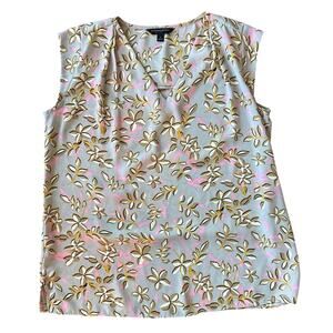 Women’s BANANA REPUBLIC 1/4 Sleeve Grey Floral Print Blouse (S)
